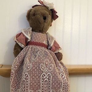Brown Stuffed Bear Jointed House of Nisbet Nottingham VNTG EUC Made in England